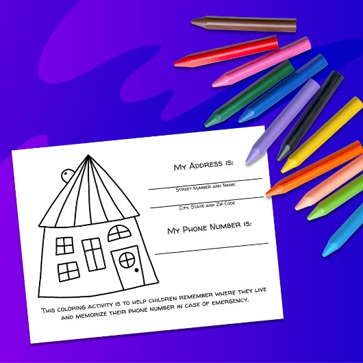 Huis Teach Nood Informatie voor Kinderen Activitei Briefkaart