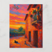  Huis Toscane Italië Retro Europa Reizen Briefkaart (Voorkant)