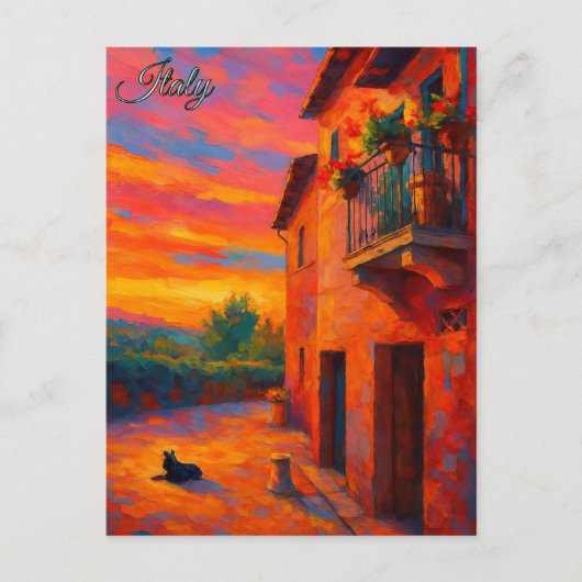  Huis Toscane Italië Retro Europa Reizen Briefkaart (Voorkant)