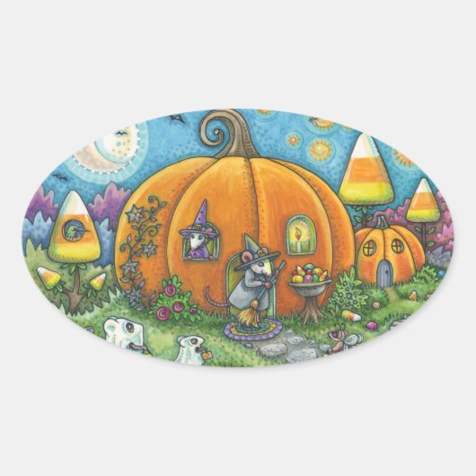 HUIS-, TRICK- EN TREATINGSTOESTELLEN OVALE STICKER (Voorkant)