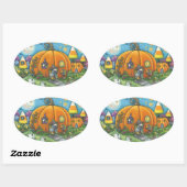 HUIS-, TRICK- EN TREATINGSTOESTELLEN OVALE STICKER (Vel)