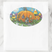 HUIS-, TRICK- EN TREATINGSTOESTELLEN OVALE STICKER (Tas)