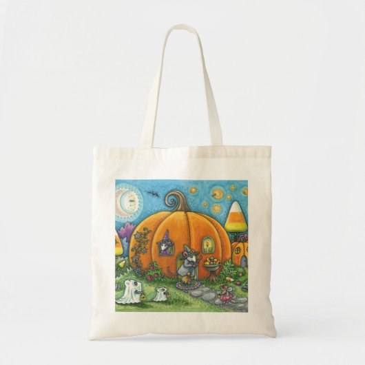 HUIS, TRICK OR TREAT HALLOWEEN CANVAS TAS (Voorkant)