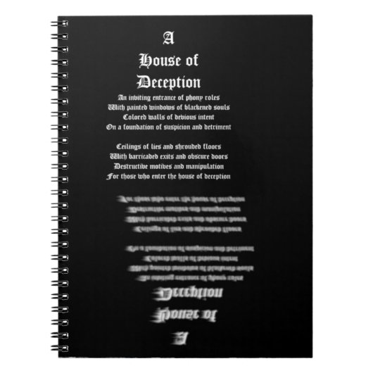 Huis van Afleiding Notitieboek (Voorkant)