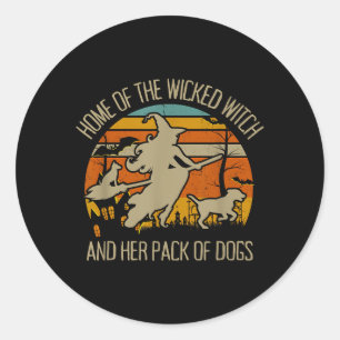 Huis van de Boze Heks en Meute Honden Ronde Sticker