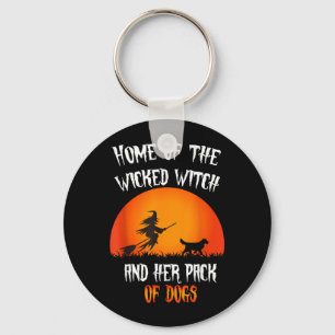 Huis van de Boze Heks en Meute Honden Sleutelhanger