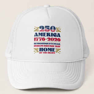 Huis van de dappere Amerika 250 Patriottisch Trucker Pet