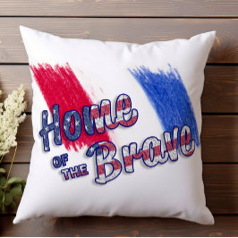 Huis van de dappere rood-wit-blauwe patriottische kussen