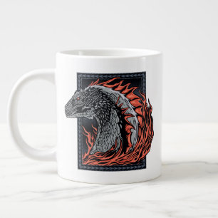 HUIS VAN DE DRAAK Drakenprofiel in vlammen Grote Koffiekop