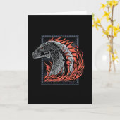 HUIS VAN DE DRAAK | Drakenprofiel in Vlammen Kaart (Gele Bloem)