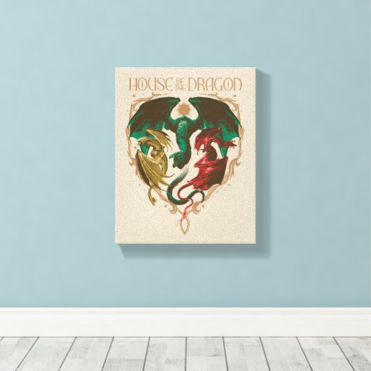 Huis van de Draak | Drakenschild Canvas Afdruk (Insitu (Houten vloer))