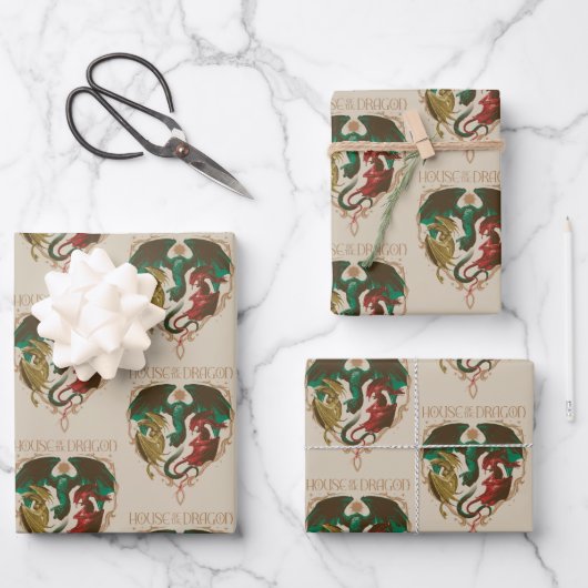 Huis van de Draak | Drakenschild Inpakpapier Vel (Voorkant)