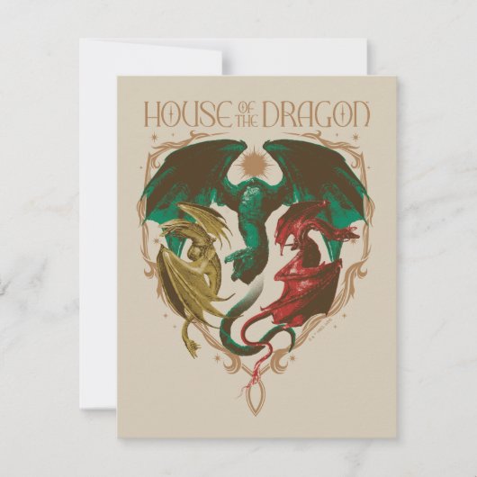 Huis van de Draak | Drakenschild Notitiekaartje (Voorkant)