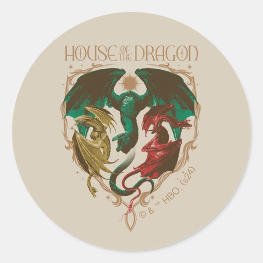 Huis van de Draak | Drakenschild Ronde Sticker (Voorkant)