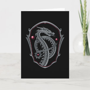 HUIS VAN DE DRAAK Zilveren Draken Badge Card Kaart