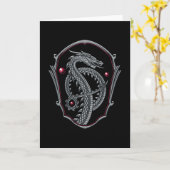 HUIS VAN DE DRACON | Zilveren Draak Badge Card Kaart (Gele Bloem)