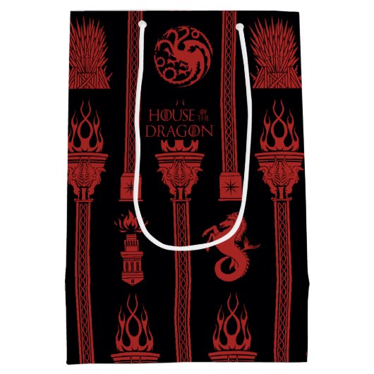 Huis van de Dragon Crest Patroon Medium Cadeauzakje (Achterkant)