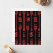 Huis van de Dragon Crest Patroon Notitiekaartje (Voorkant / Achterkant in situ)