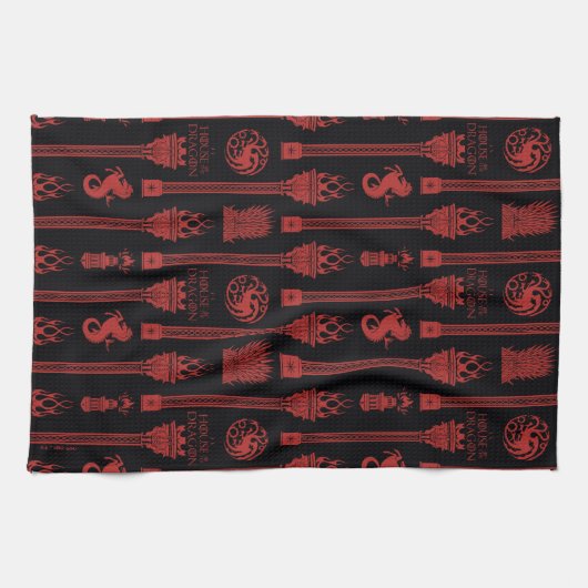 Huis van de Dragon Crest Patroon Theedoek (Horizontaal)