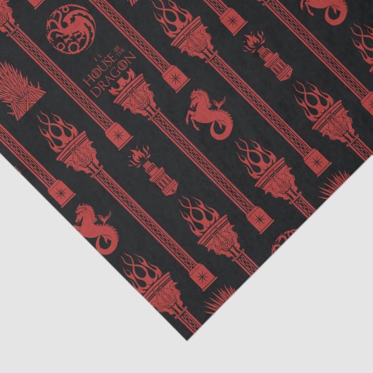 Huis van de Dragon Crest Patroon Tissuepapier (Detail)