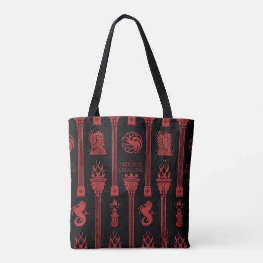 Huis van de Dragon Crest Patroon Tote Bag (Achterkant)