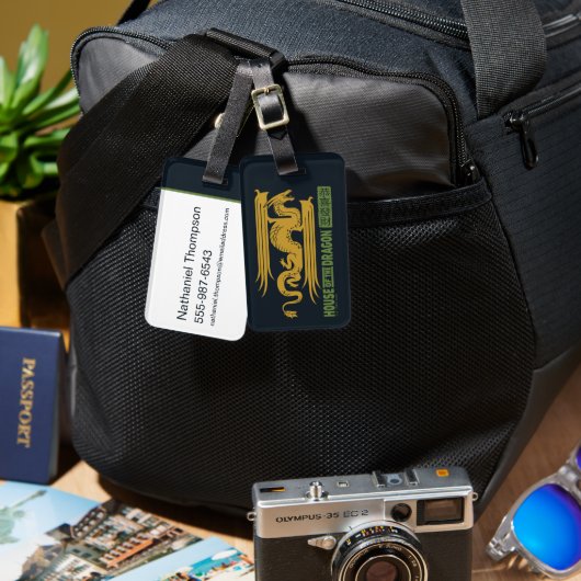 Huis van de Dragon Goud & Groen Nieuwjaar | 恭喜發財 Bagagelabel (Voorkant /achterkant)