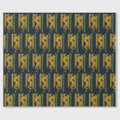 Huis van de Dragon Goud & Groen Nieuwjaar | 恭喜發財 Cadeaupapier (Vlak)