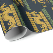 Huis van de Dragon Goud & Groen Nieuwjaar | 恭喜發財 Cadeaupapier (Rol Hoek)