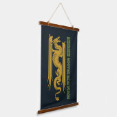 Huis van de Dragon Goud & Groen Nieuwjaar | 恭喜發財 Hangend Wandkleed (Gebogen)