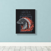 HUIS VAN DE TEKST | Drakenprofiel bij ontvlammen Canvas Afdruk (Insitu (Houten vloer))