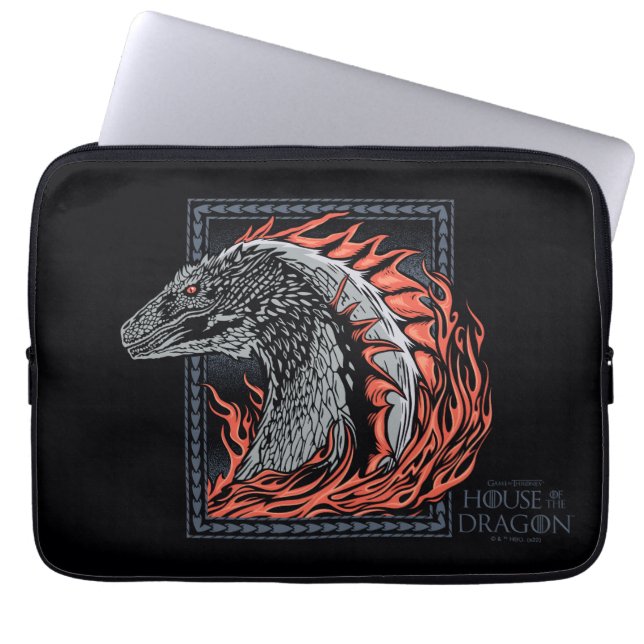 HUIS VAN DE TEKST | Drakenprofiel bij ontvlammen Laptop Sleeve (Voorkant)