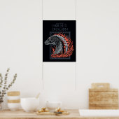 HUIS VAN DE TEKST | Drakenprofiel bij ontvlammen Poster (Keuken)