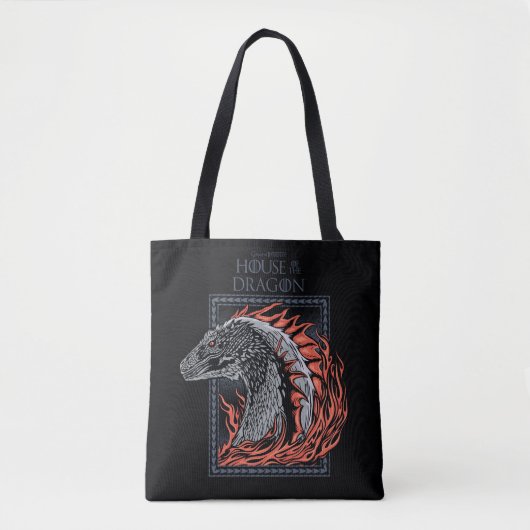 HUIS VAN DE TEKST | Drakenprofiel bij ontvlammen Tote Bag (Voorkant)
