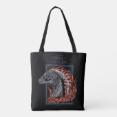 HUIS VAN DE TEKST | Drakenprofiel bij ontvlammen Tote Bag (Achterkant)