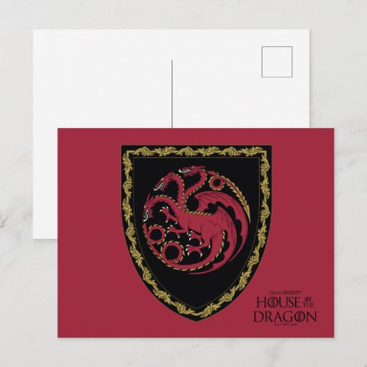 HUIS VAN DE TEKST | House Targaryen Crest Briefkaart (Voorkant / Achterkant)