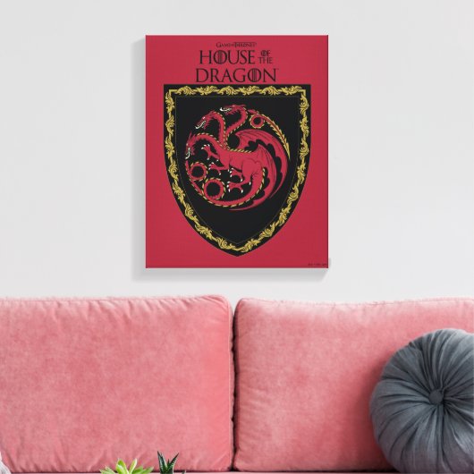 HUIS VAN DE TEKST | House Targaryen Crest Canvas Afdruk (Insitu (Woonkamer))