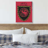 HUIS VAN DE TEKST | House Targaryen Crest Canvas Afdruk (Insitu (Slaapkamer))