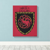 HUIS VAN DE TEKST | House Targaryen Crest Canvas Afdruk (Insitu (Houten vloer))