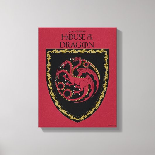 HUIS VAN DE TEKST | House Targaryen Crest Canvas Afdruk (Voorkant)