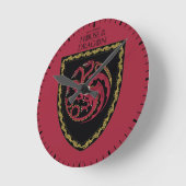 HUIS VAN DE TEKST | House Targaryen Crest Ronde Klok (Hoek)