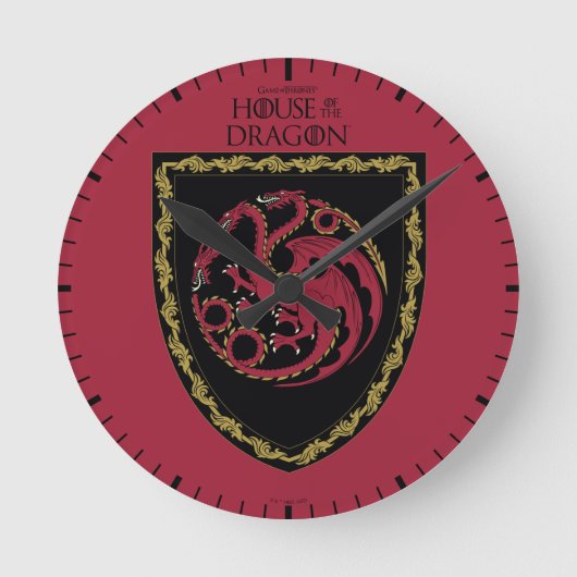 HUIS VAN DE TEKST | House Targaryen Crest Ronde Klok (Voorkant)