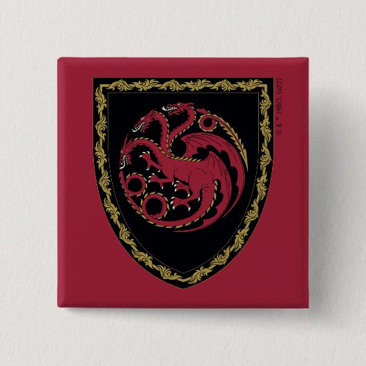 HUIS VAN DE TEKST | House Targaryen Crest Vierkante Button 5,1 Cm (Voorkant)