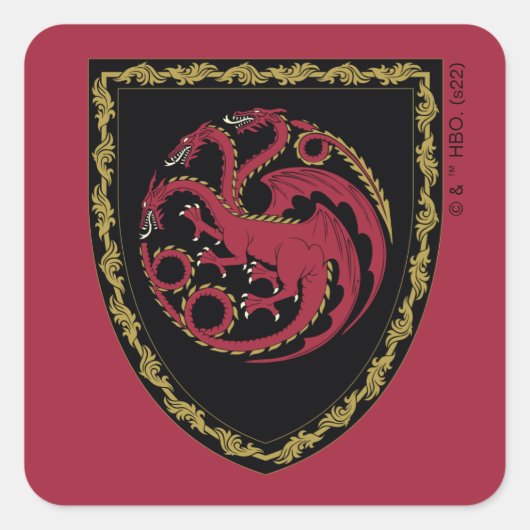 HUIS VAN DE TEKST | House Targaryen Crest Vierkante Sticker (Voorkant)