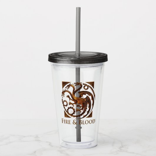 HUIS VAN DE TEKST | House Targaryen Sigil Acryl Drinkbeker (Voorkant)