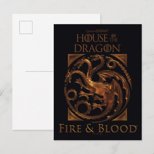 HUIS VAN DE TEKST | House Targaryen Sigil Briefkaart (Voorkant / Achterkant)
