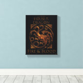 HUIS VAN DE TEKST | House Targaryen Sigil Canvas Afdruk (Insitu (Houten vloer))