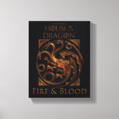HUIS VAN DE TEKST | House Targaryen Sigil Canvas Afdruk (Voorkant)