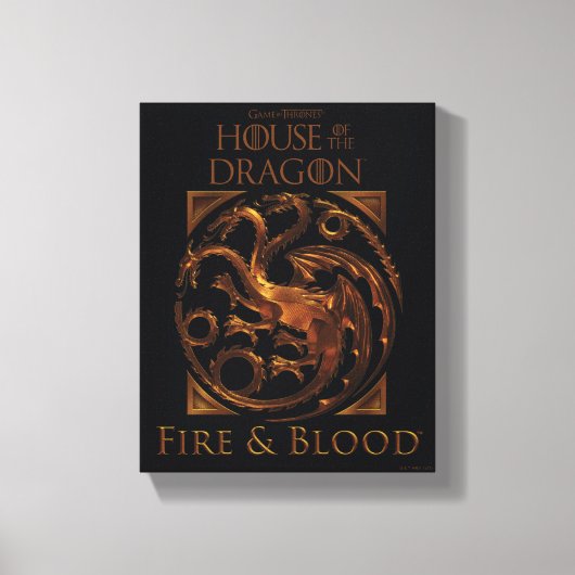 HUIS VAN DE TEKST | House Targaryen Sigil Canvas Afdruk (Voorkant)