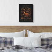 HUIS VAN DE TEKST | House Targaryen Sigil Canvas Afdruk (Insitu (Slaapkamer))
