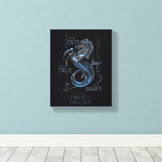 HUIS VAN DE TEKST | House Velaryon Sigil Canvas Afdruk (Insitu (Houten vloer))